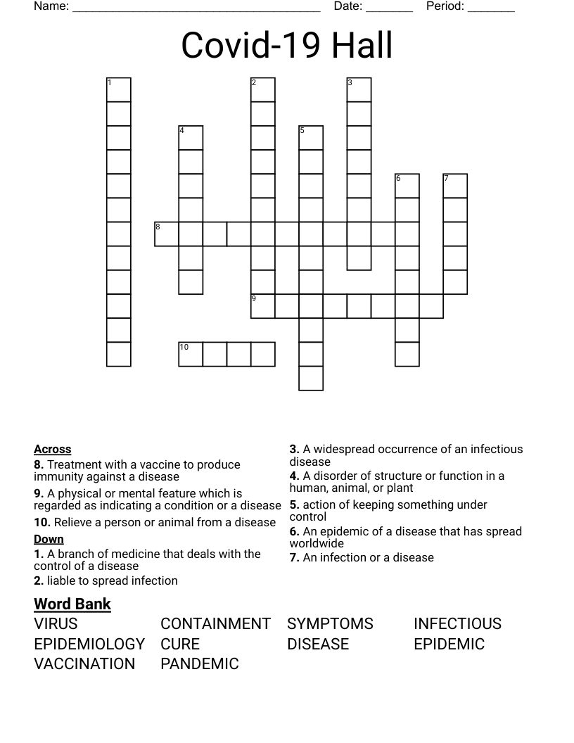 Covid-19 Hall Crossword