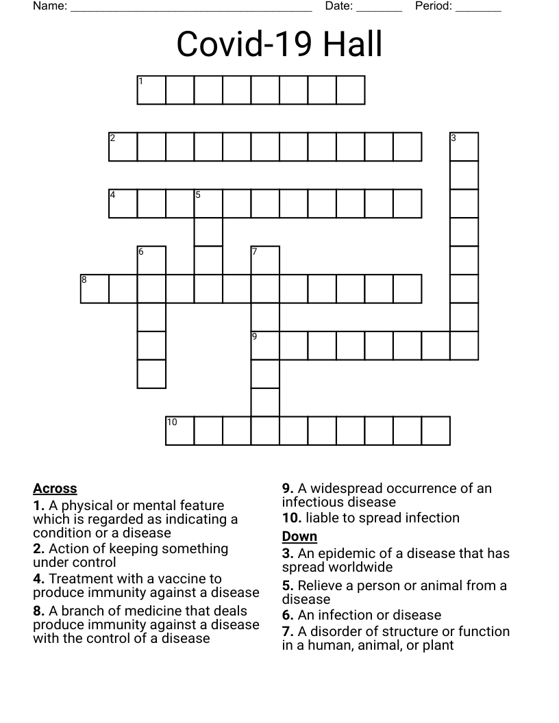 Covid-19 Hall Crossword