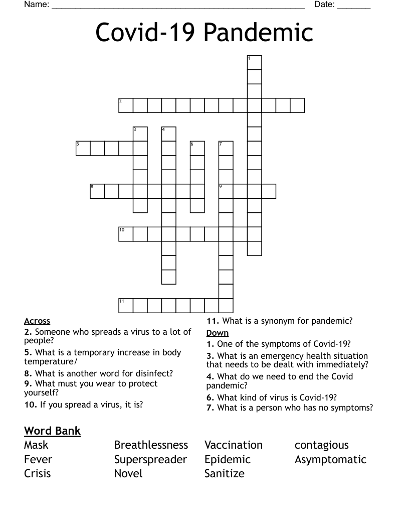 Covid-19 Pandemic Crossword