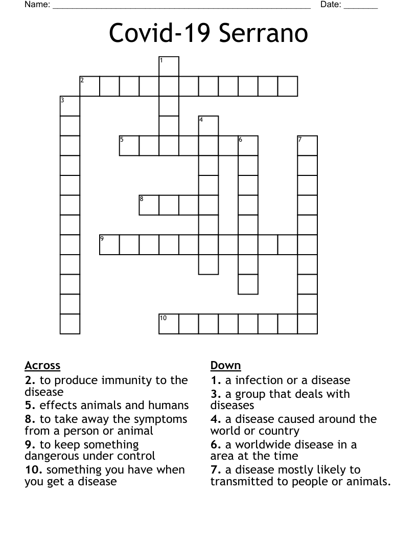 Covid-19 Serrano Crossword