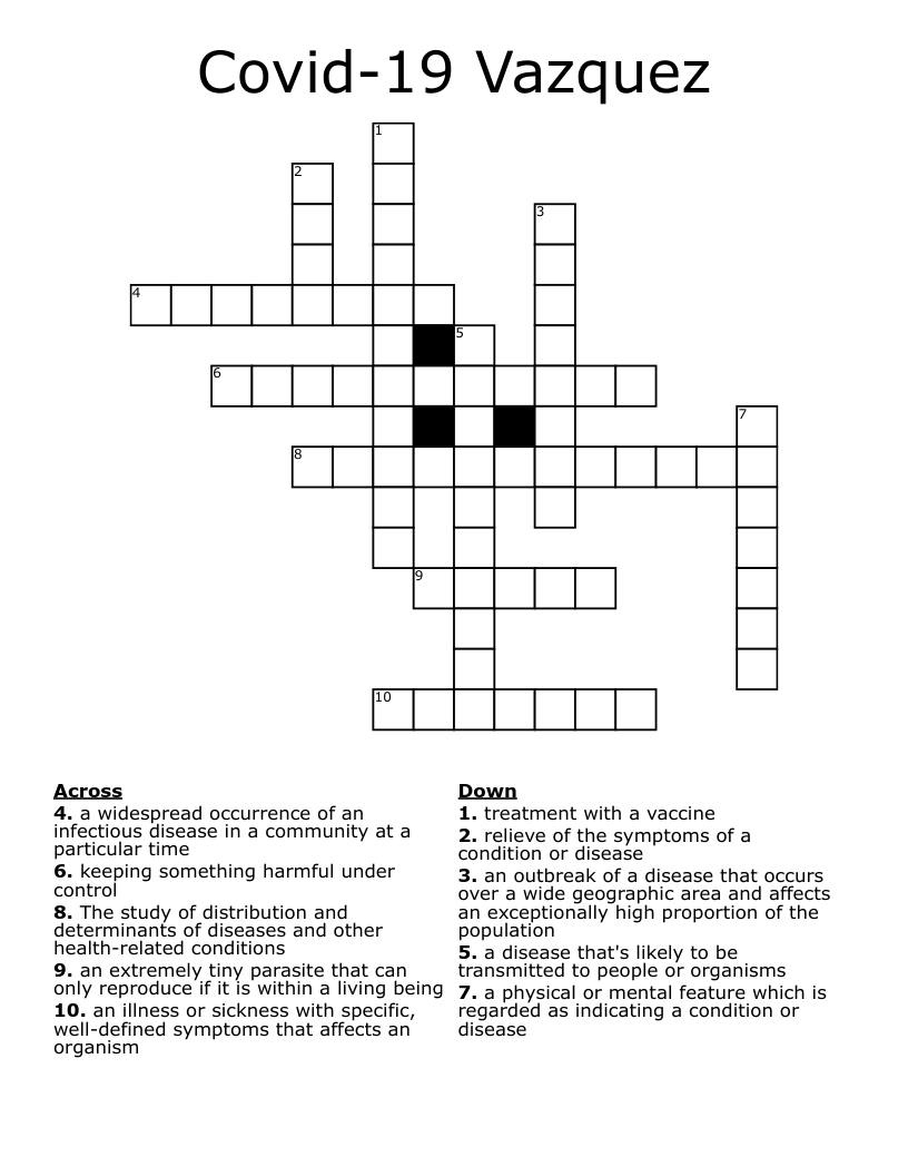 Covid-19 Vazquez Crossword