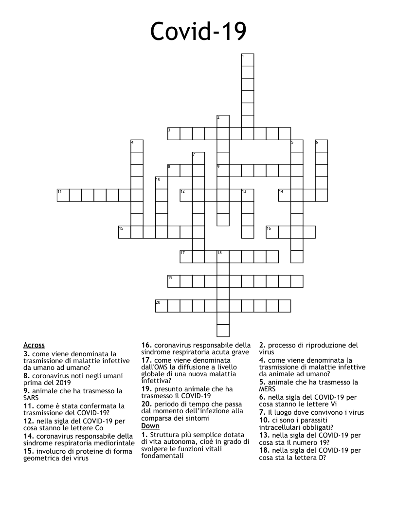 Covid-19  Crossword