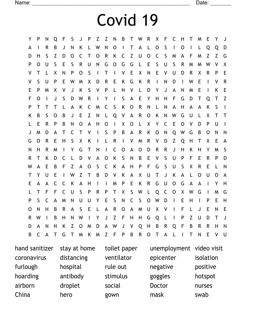 Covid 19 Word Search