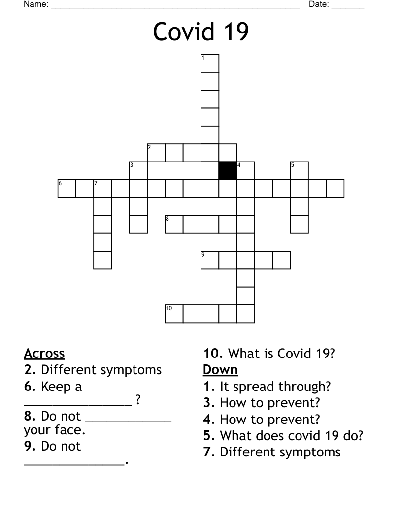 Covid 19 Crossword