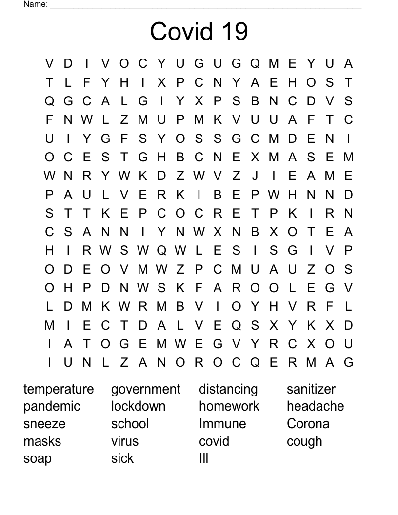 Covid 19 Word Search