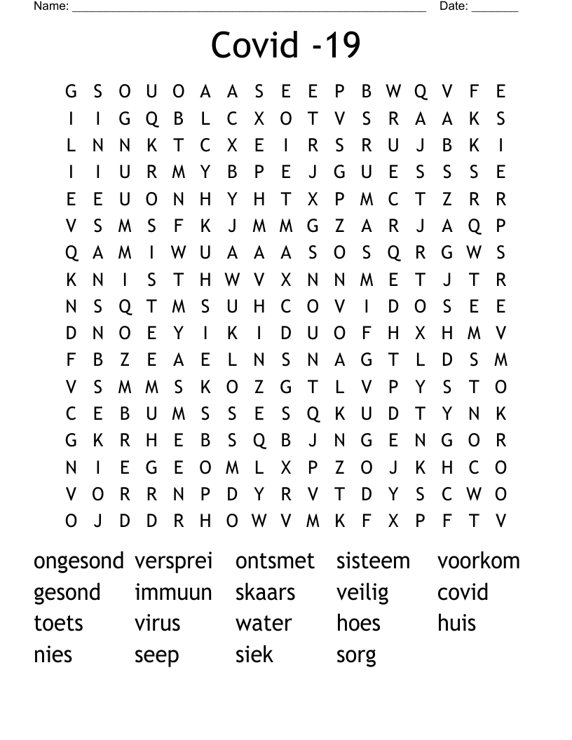 Covid -19 Word Search