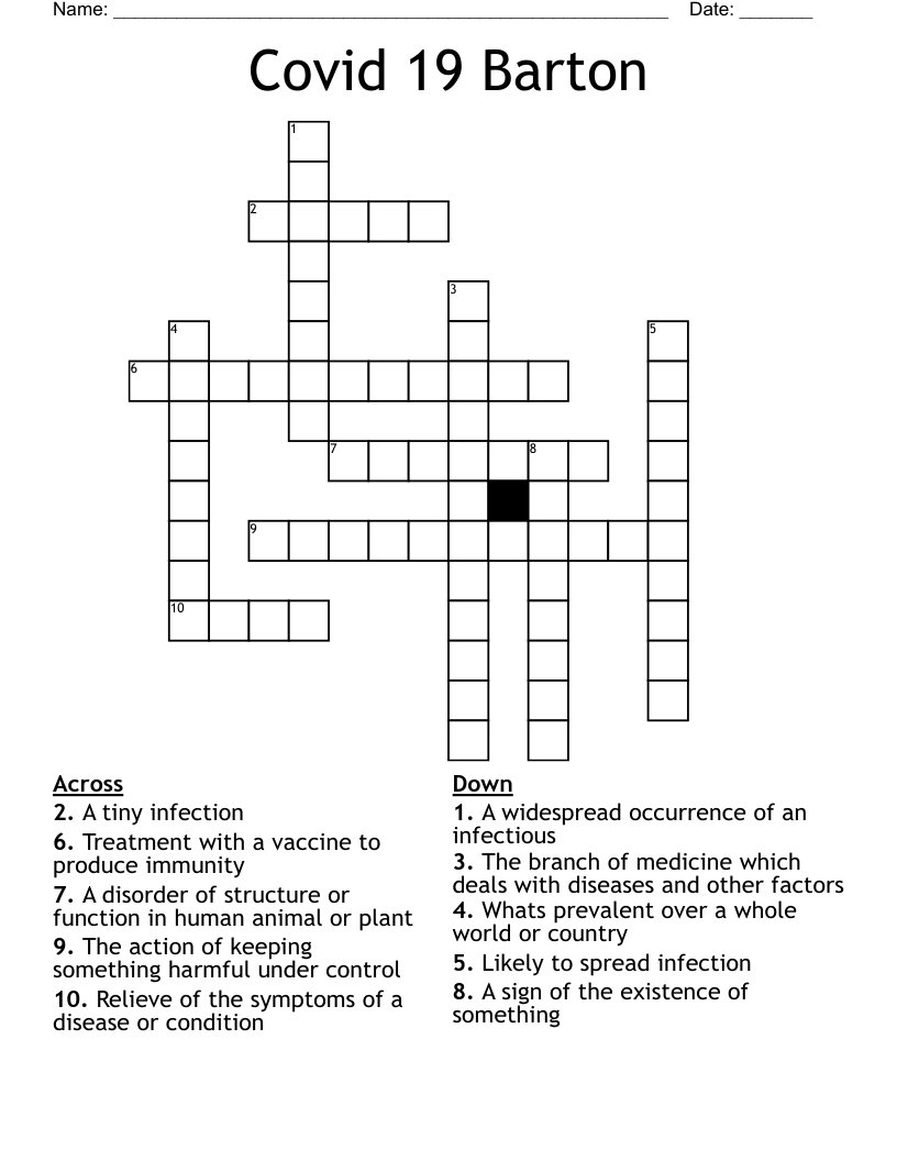 Covid 19 Barton Crossword