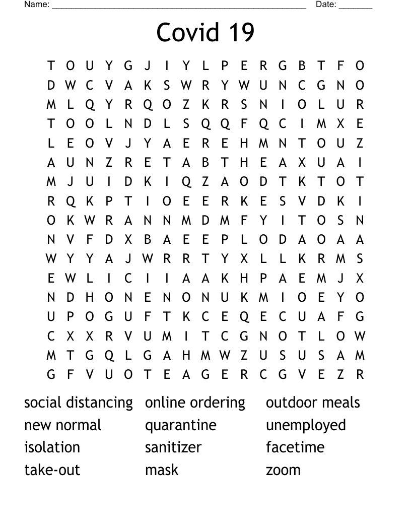 Covid 19  Word Search