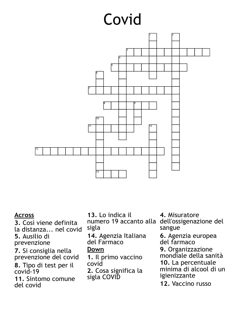 Covid Crossword