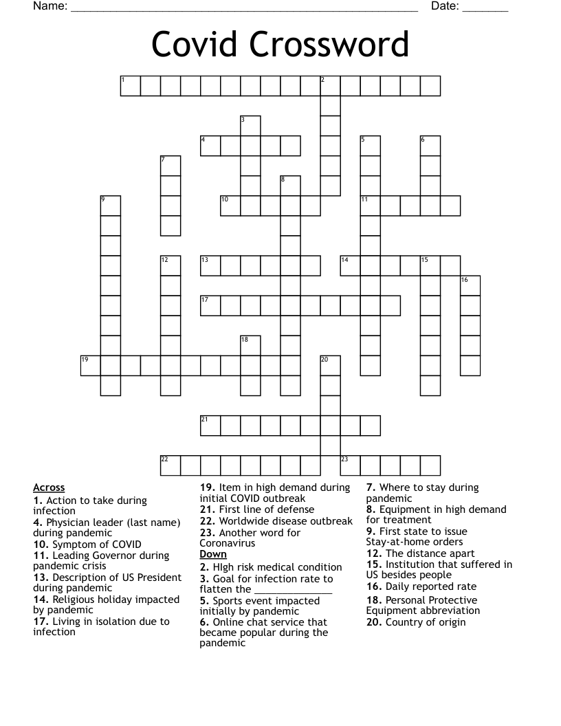 Covid Crossword
