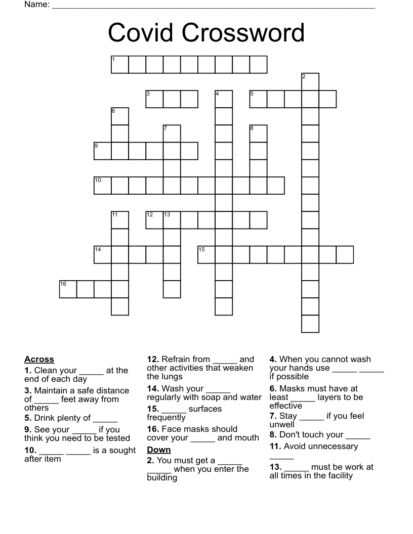 Covid Crossword