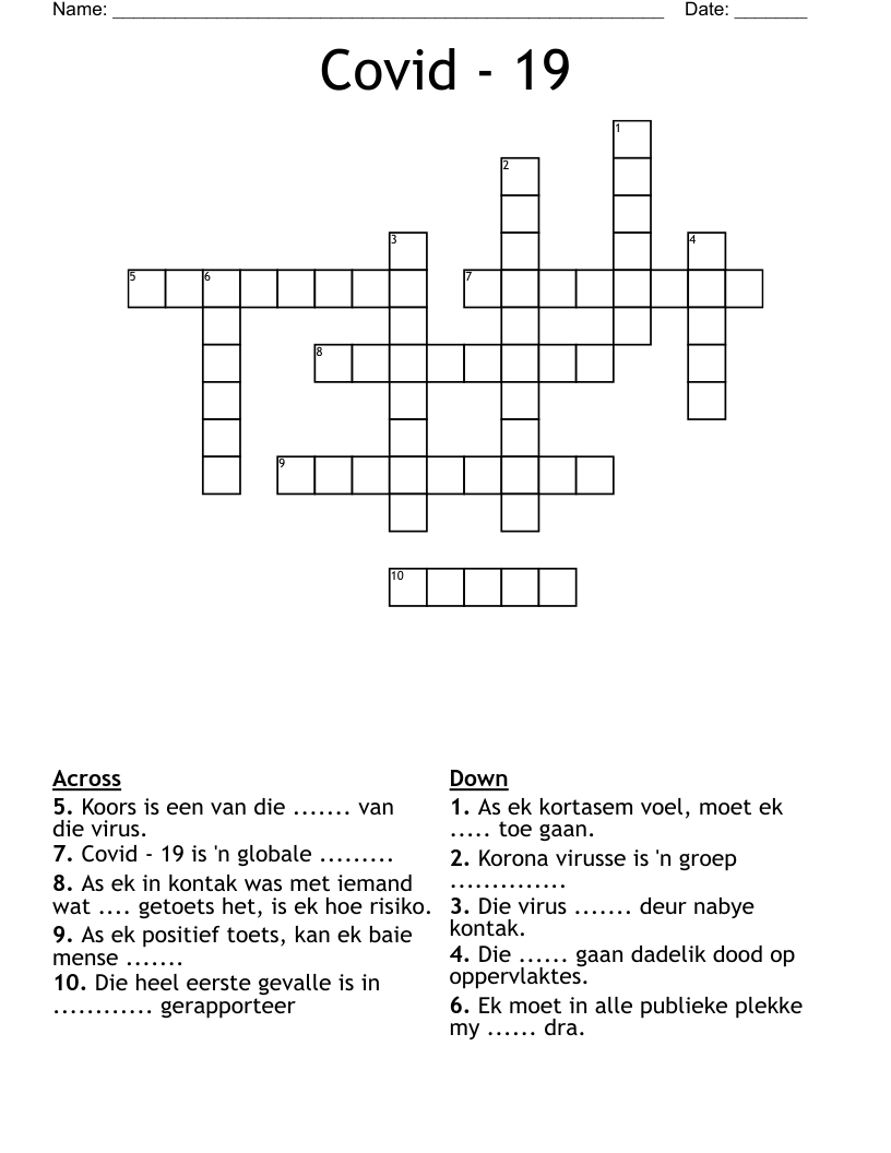 Covid - 19 Crossword
