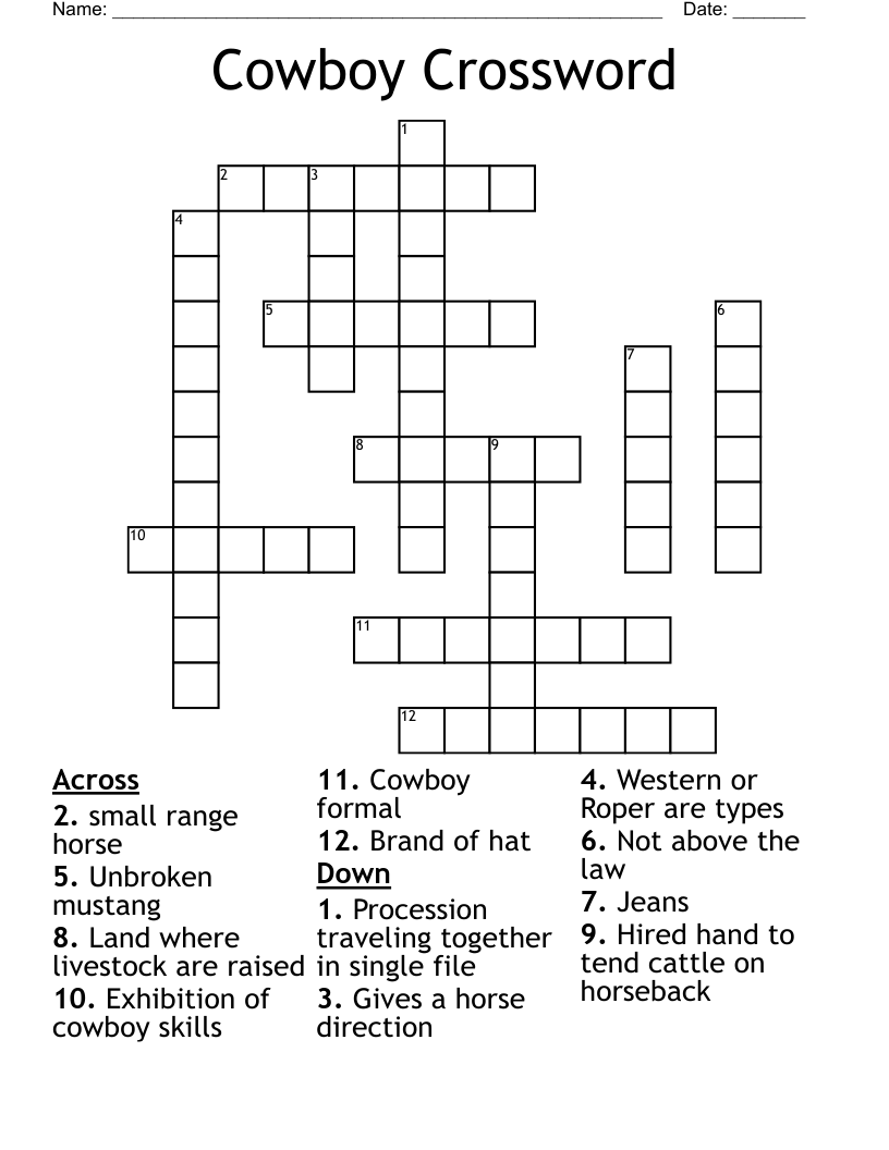 Cowboy Crossword