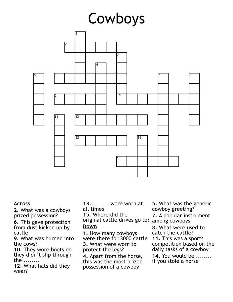 Cowboys Crossword