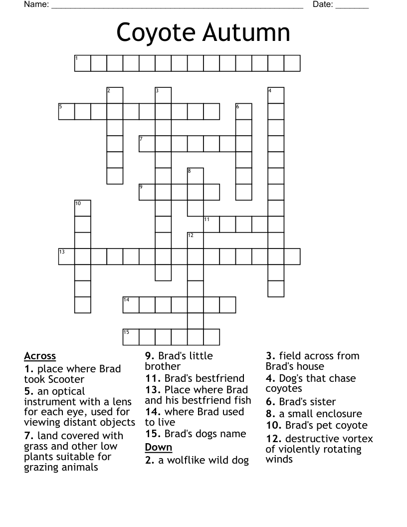 Coyote Autumn Crossword