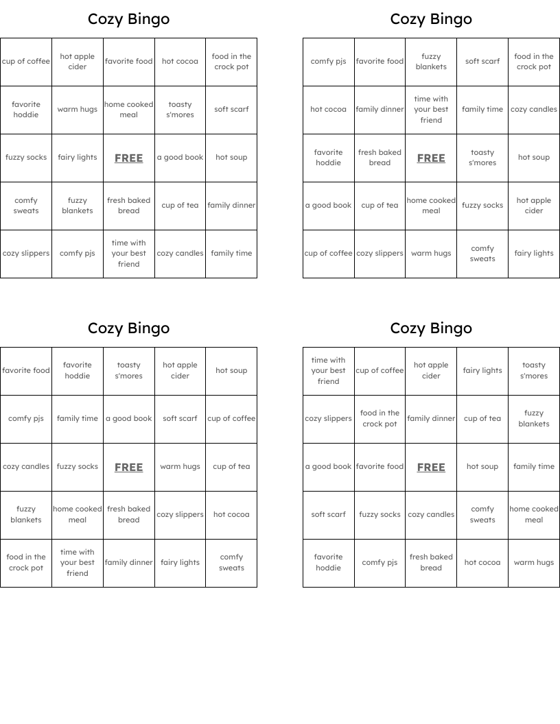 Cozy Bingo