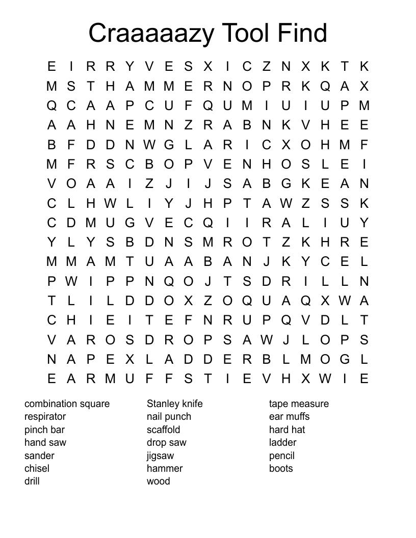 Craaaaazy Tool Find Word Search