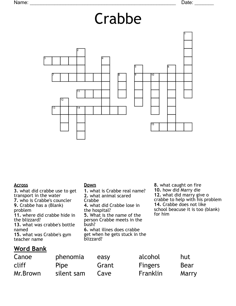 Crabbe  Crossword