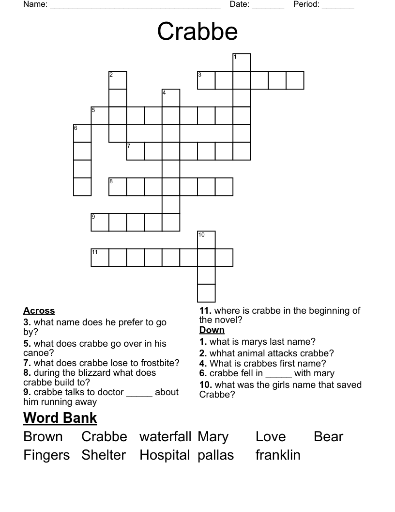 Crabbe  Crossword