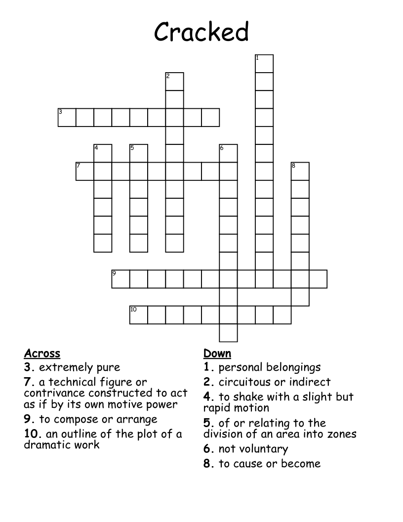 Cracked  Crossword