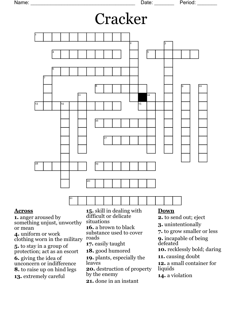 Cracker Crossword