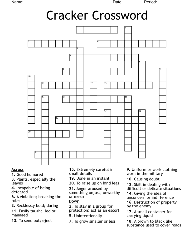 Cracker Crossword
