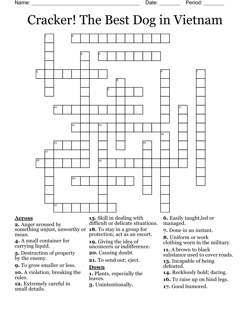 Cracker! The Best Dog in Vietnam  Crossword