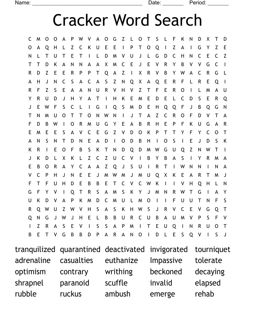 Cracker Word Search