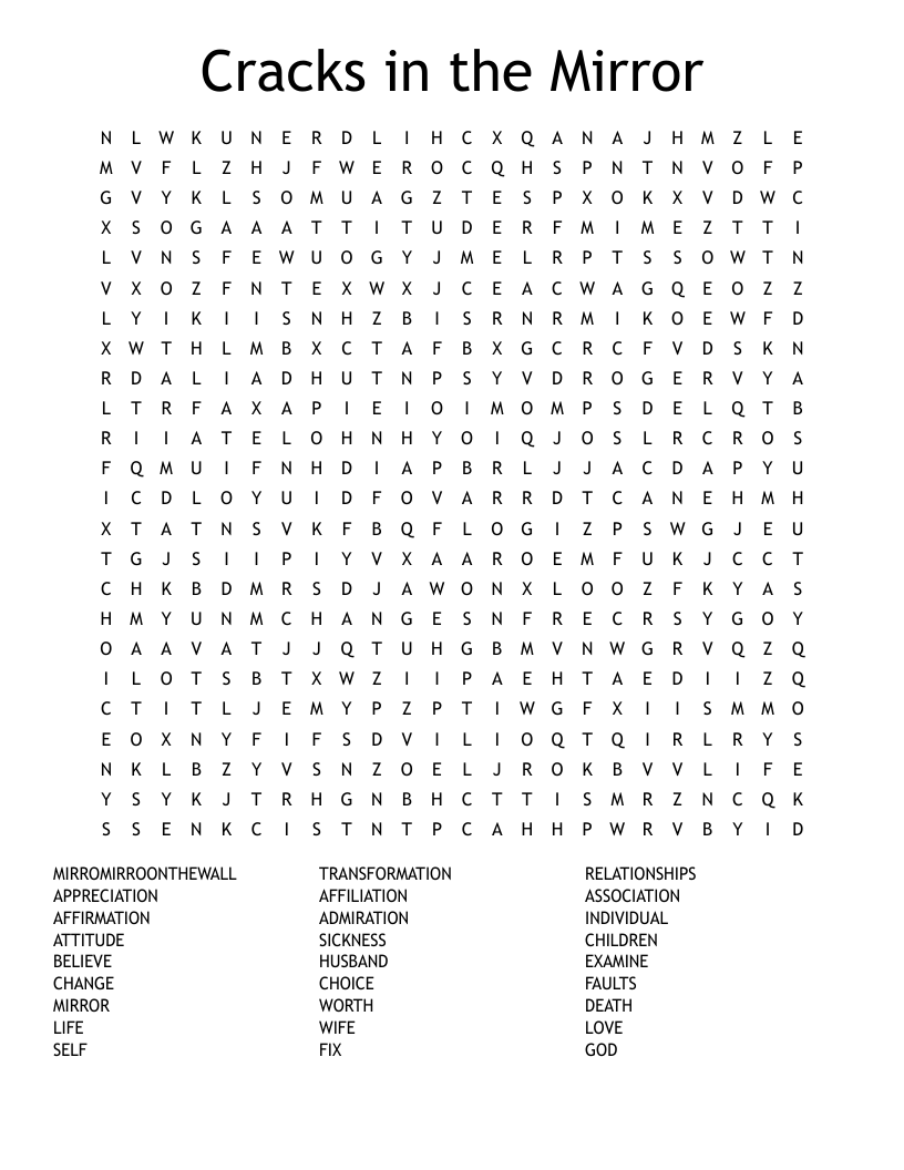 Cracks in the Mirror Word Search