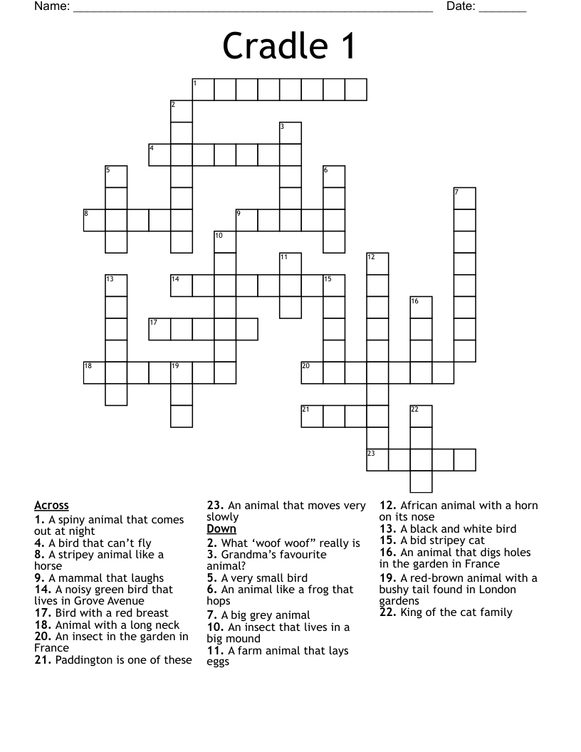 Cradle 1 Crossword