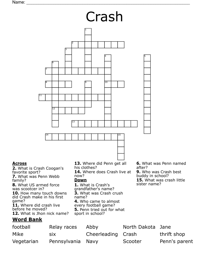 Crash Crossword