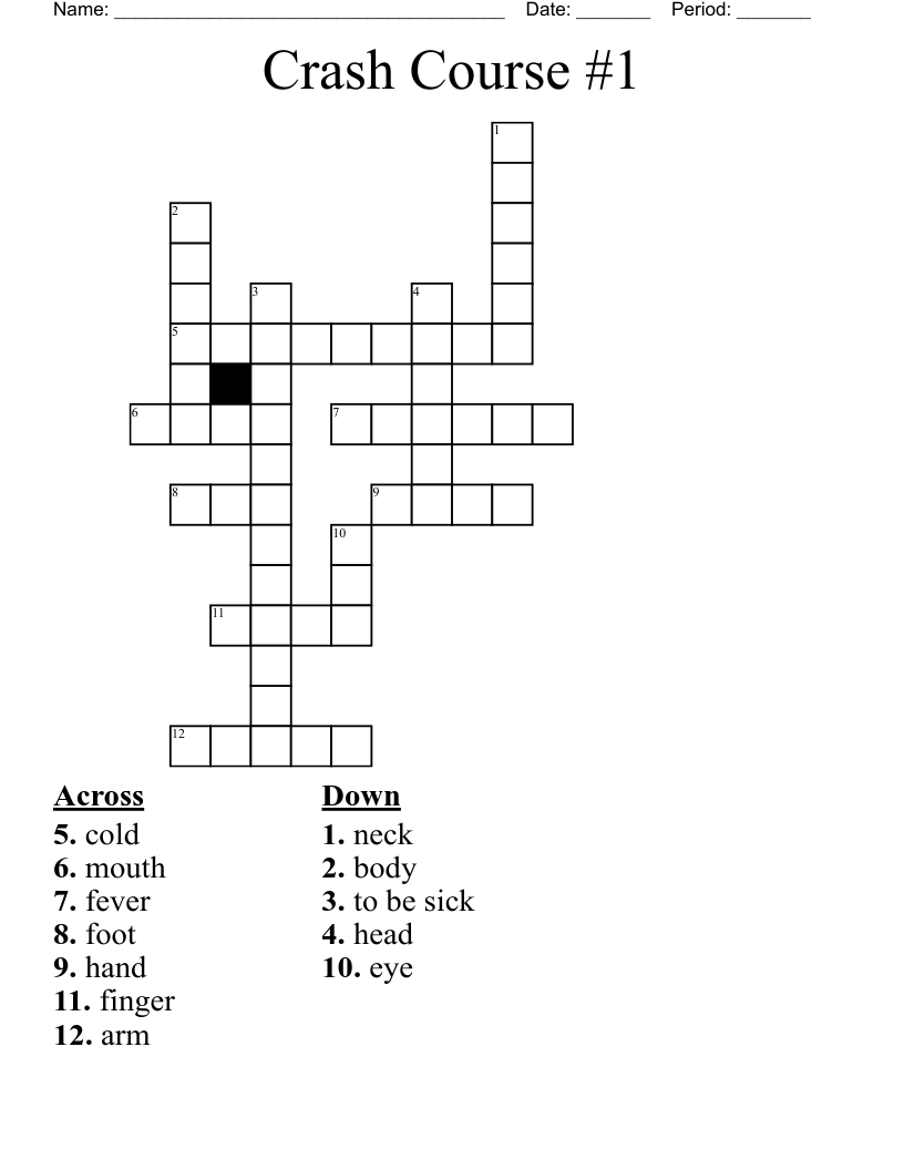Crash Course #1 Crossword