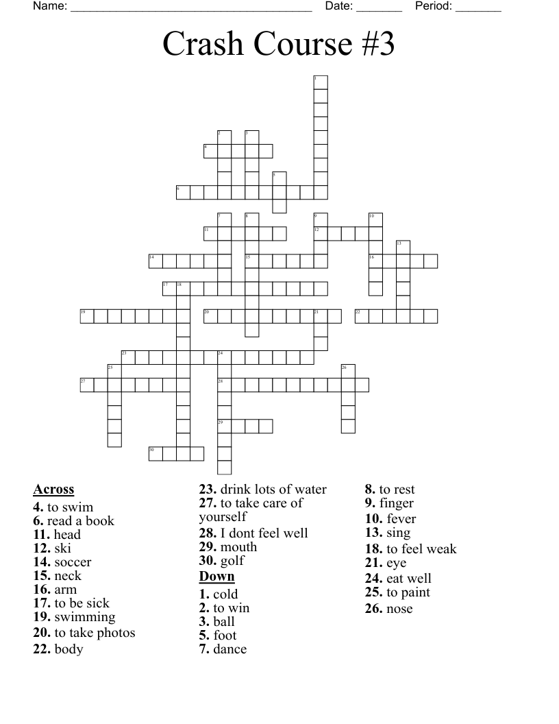 Crash Course #3 Crossword