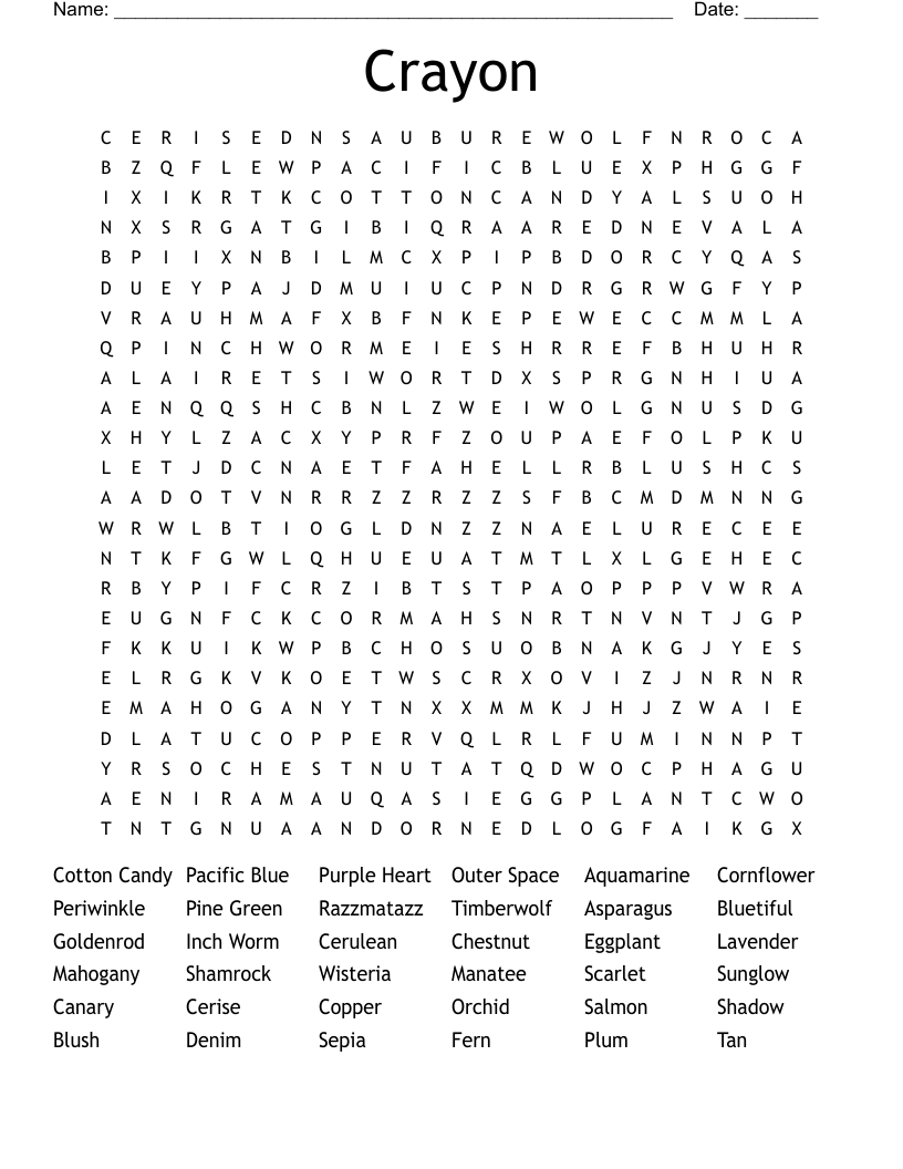 Crayon Word Search