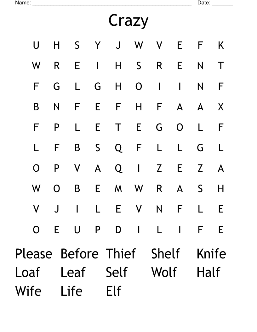 Crazy Word Search