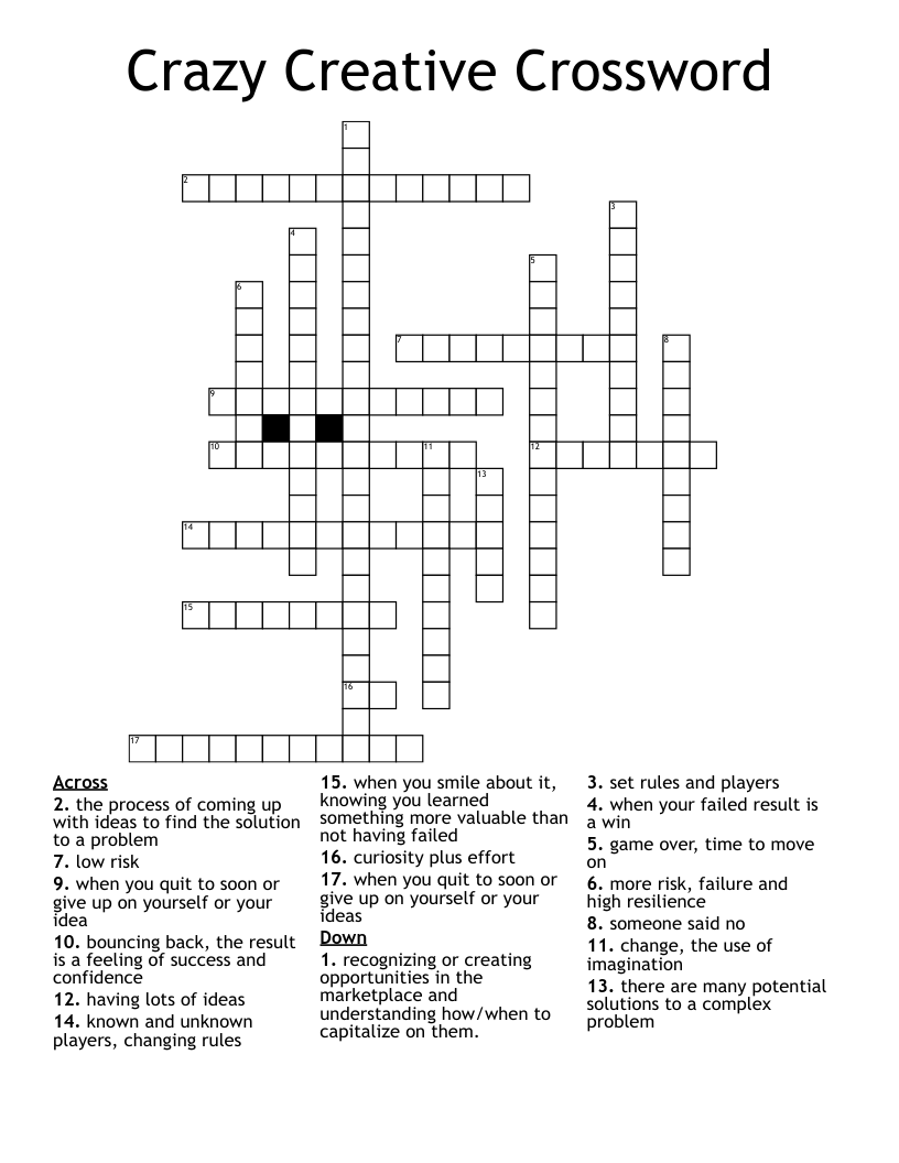 Crazy Creative Crossword