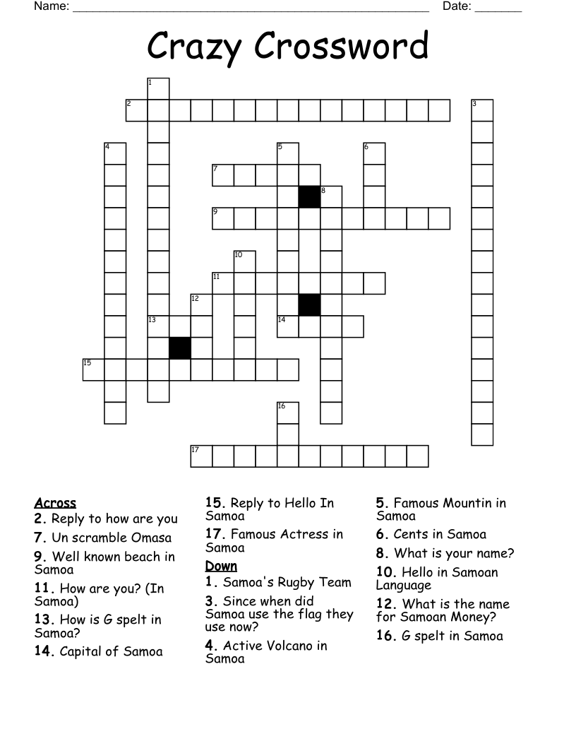 Crazy Crossword