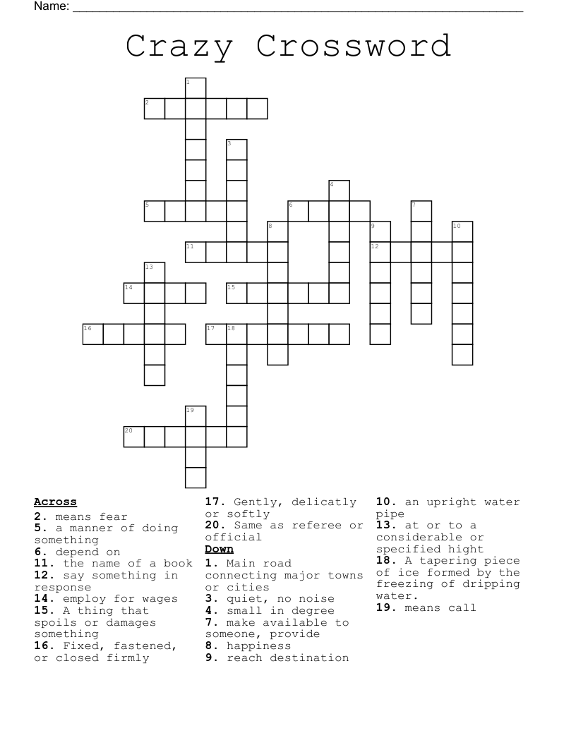 Crazy Crossword