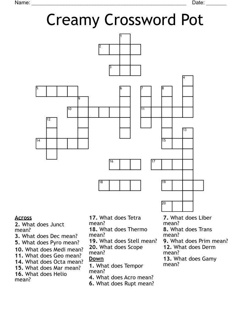 Creamy Crossword Pot