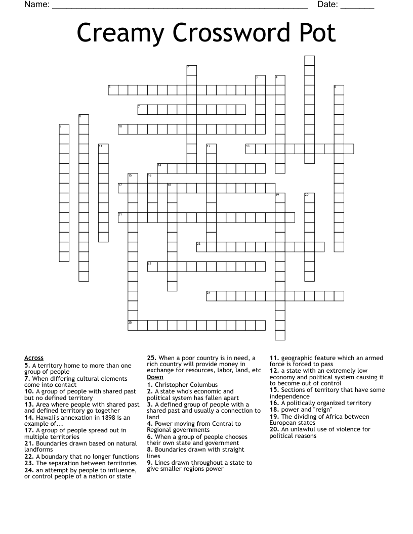 Creamy Crossword Pot