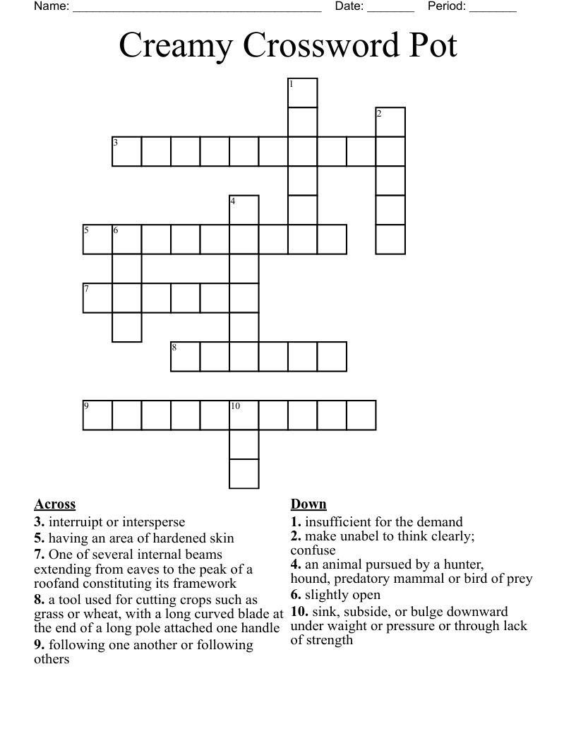 Creamy Crossword Pot
