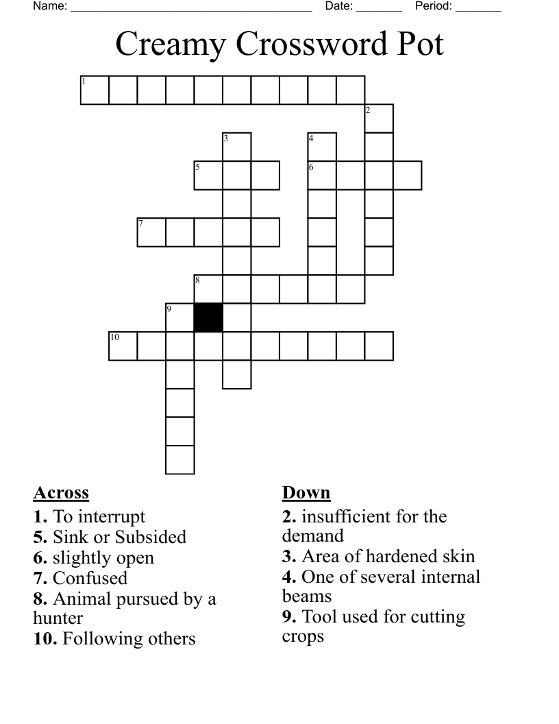 Creamy Crossword Pot