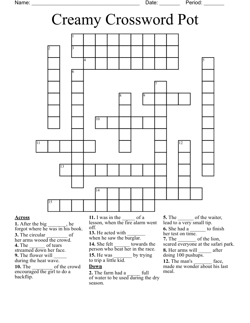 Creamy Crossword Pot