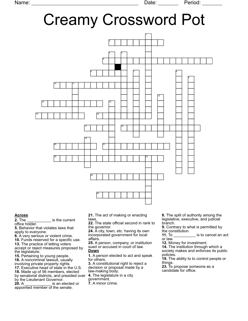 Creamy Crossword Pot
