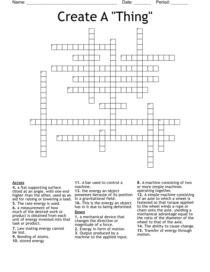 Create A "Thing" Crossword