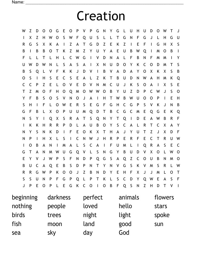 Creation Word Search