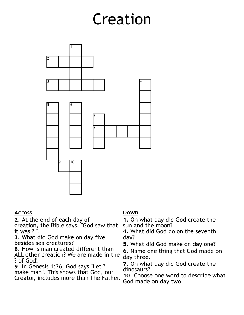 Creation Crossword
