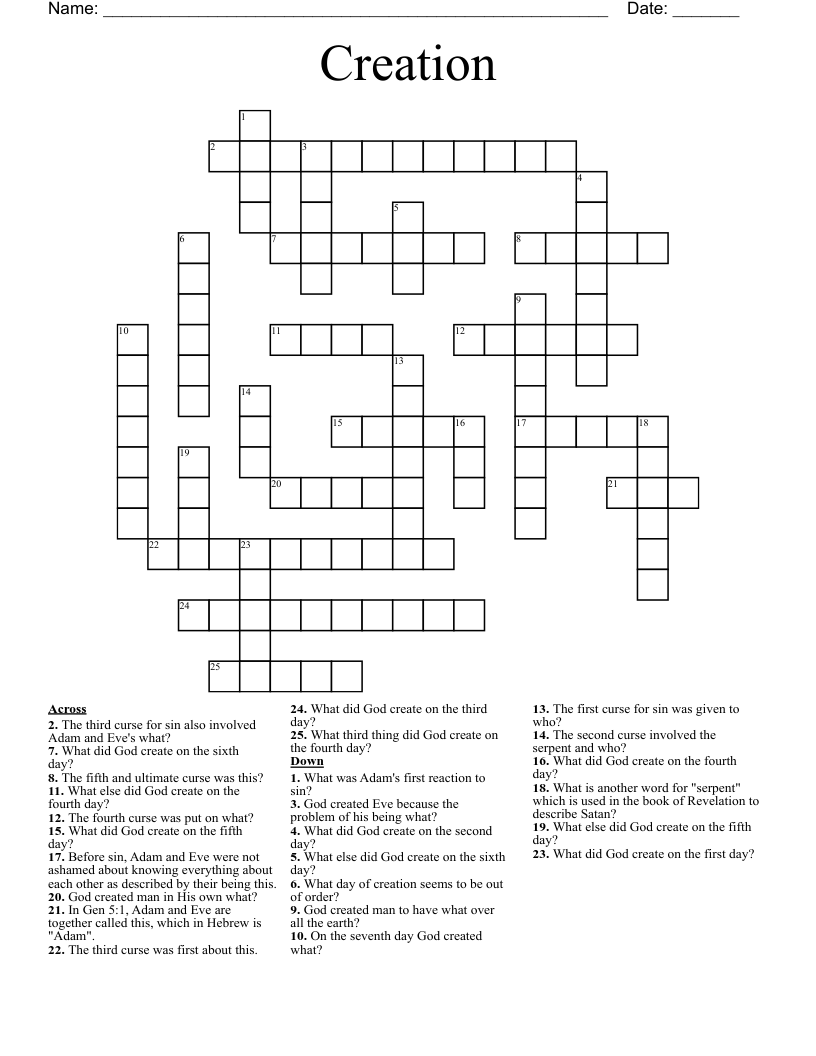 Creation Crossword