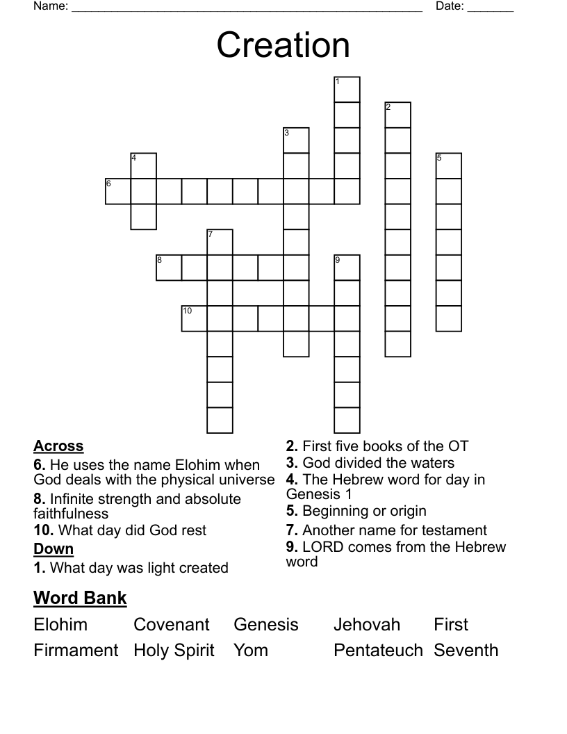 Creation Crossword