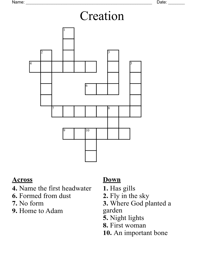Creation Crossword
